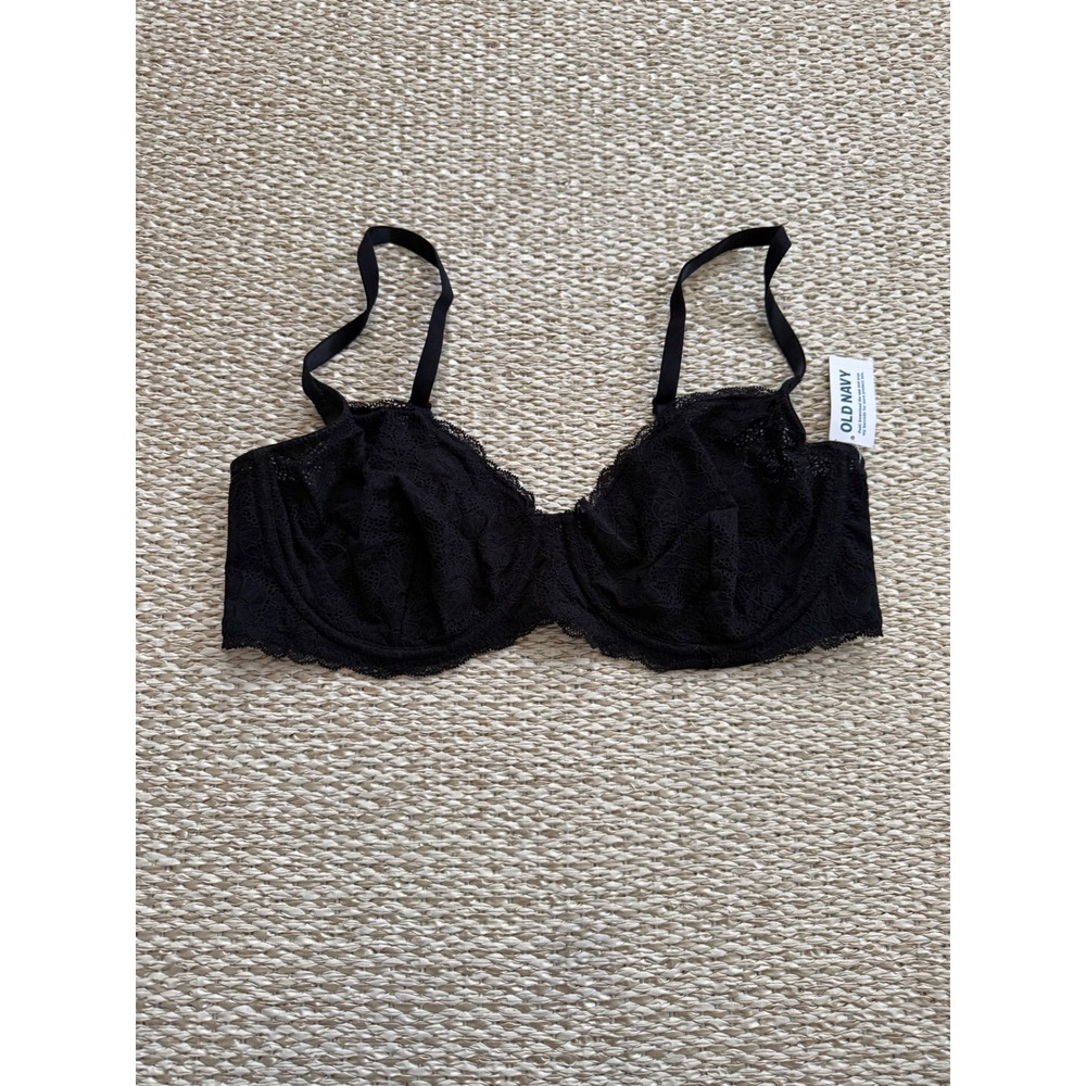 Old Navy Women‎ Black Floral Lace Unlined Underwire Bra 40C NWT 800564-04-1